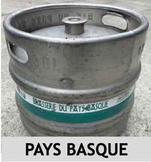 Consigne Fût PAYS BASQUE (bande blanc et vert emeraude)